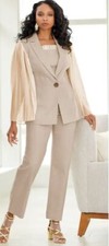 10 Ashro Beige Spring Summer Formal Dress Wedding Church Party Amiya Pant Suit