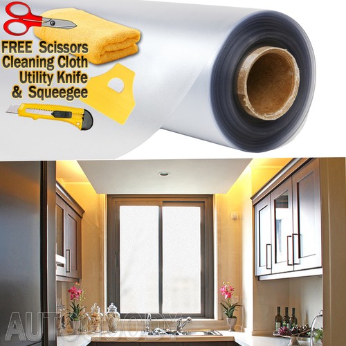 Frosted Glass Film Static Cling Office Bedroom Bathroom Home Window Tint - Picture 25 of 30
