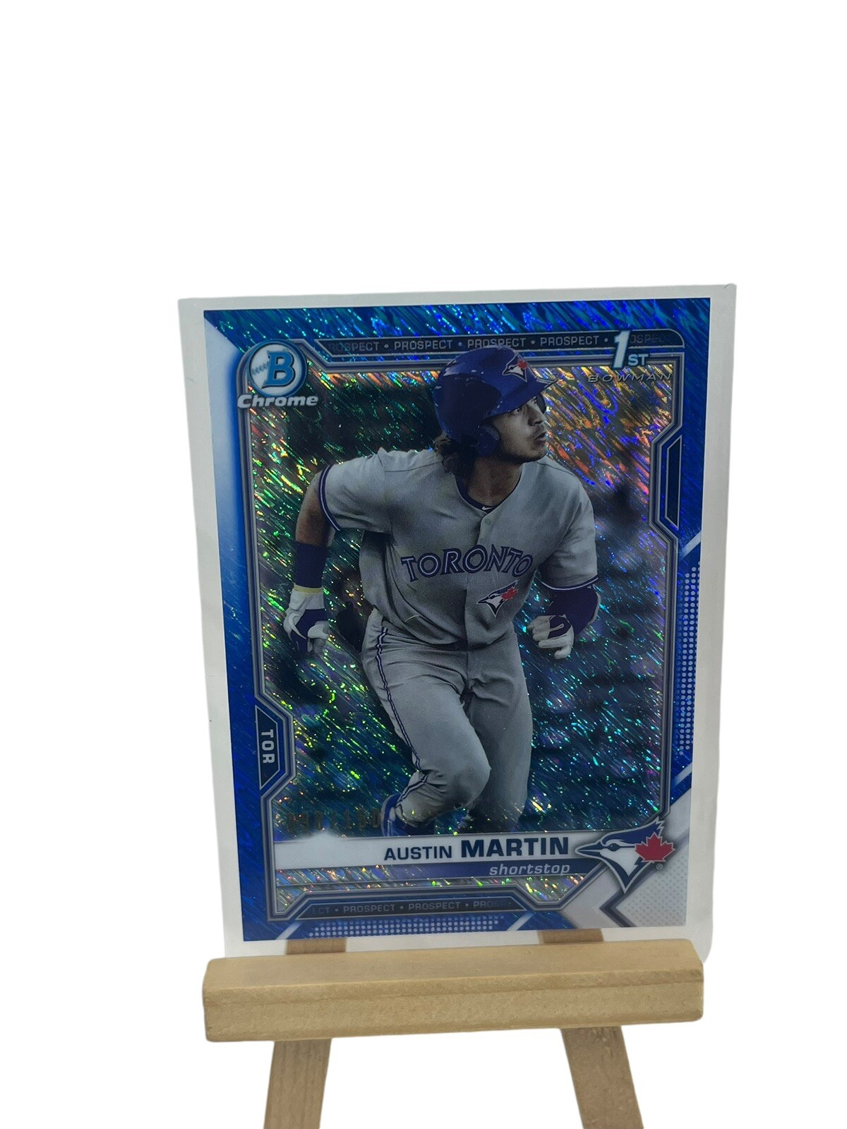 2021 Bowman Chrome 1st Bowman  AUSTIN MARTIN #BCP-87 RC BLUE Shimmer /150