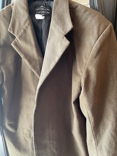 Historical Emporium All Cotton Sable Brushed Sack Coat-Mens Size 44-EUC-blazer - Picture 3 of 14