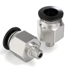 Male Straight 6Mm Tube OD X M6 Thread Push to Connect Fittings PC6-M6 (Pack of 2