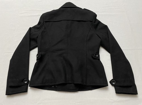 Levi’s Women’s Double Breasted Pea Coat Black Jacket Wool Blend Size Medium - Picture 5 of 12
