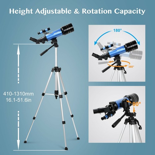 400mm Astronomical Telescope W/ Mobile Holder Backpack High Tripod for Beginners - Picture 6 of 9