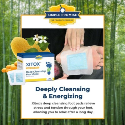 Xitox Detox Foot Pads 30ct|Body Pain Relief & Sleep Aid|Deep Cleansing Support