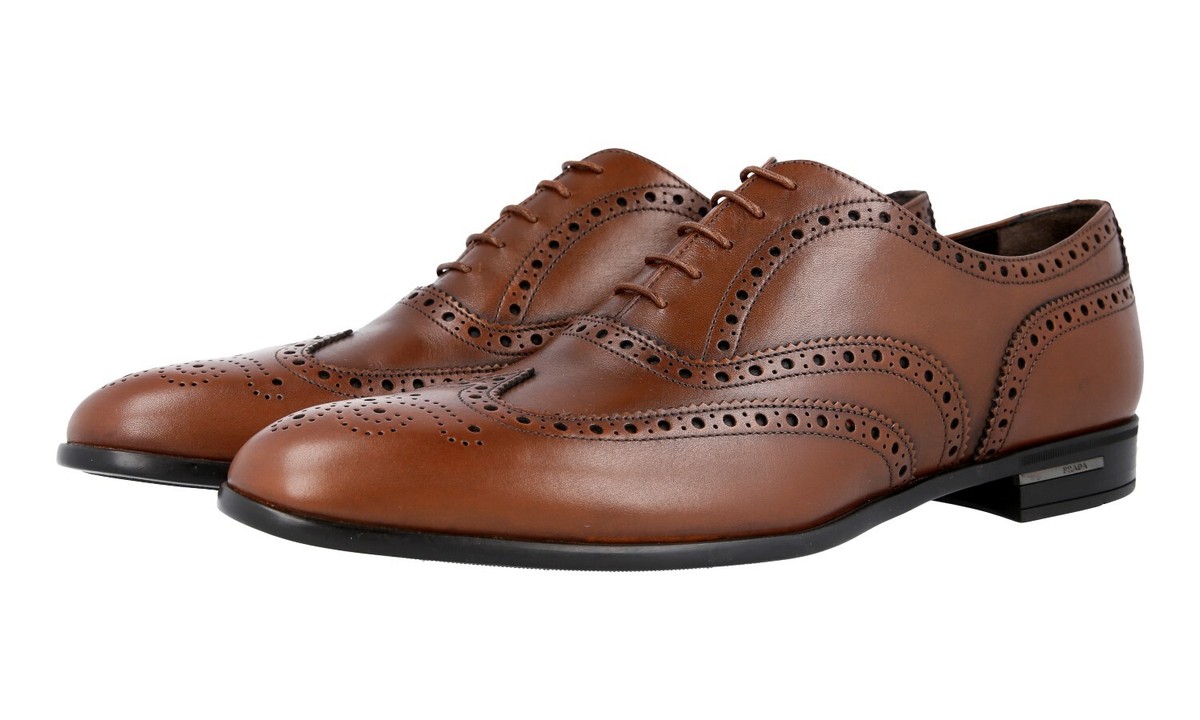 Prada size 11 dress shoes PRADA Leather Derby Double Sole Dress Shoes - 2EE345 - Black  main image 4