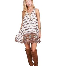 NEW Show Me Your Mumu Mini Dress Rancho Mirage Lace Up Sleeveless Size Small