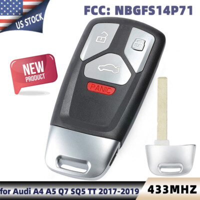 for Audi A4 A5 Q7 SQ5 TT 2017-2019 Smart Remote Key Fob 4M0 959 754 AK - 433MHz