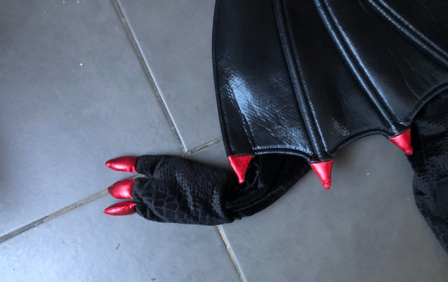 Dragon Costume Black Red Dream Play Imagine DRESS UP Full Body age 56