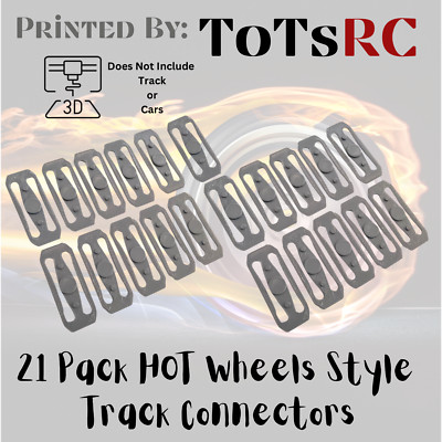 Mattel Hot Wheels Compatible Track Connector Pieces Lot Of 21 GREY Durable NEW