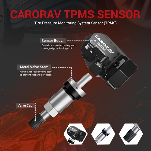 TPMS Sensor GM, 4-Pack Tire Pressure Monitoring System Sensor Replacement for... - Picture 6 of 7