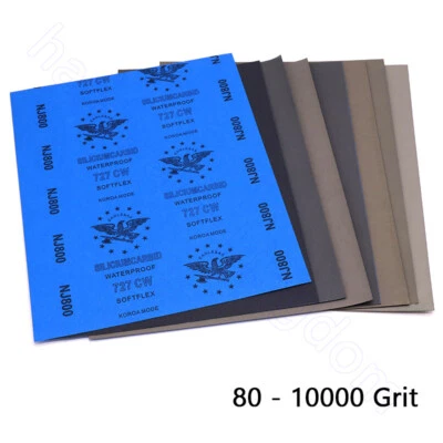 Wet And Dry Sandpaper Siliciumcarbid Sanding Sheets 80 - 10000 Grit Sand Paper