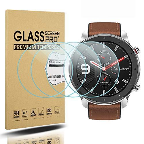 Diruite 4 Pezzi per Amazfit GTR 47mm Vetro Temperato Pellicola (Q7o)