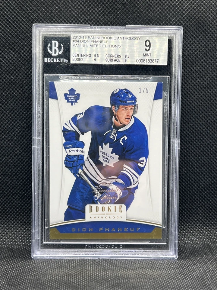 2012-13 Panini Rookie Anthology #01/05 BGS 9 MINT Dion Phaneuf Limited Editions - Image 4 of 4