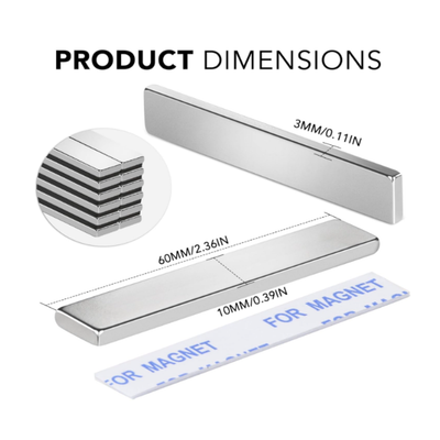 Powerful Rare Earth Magnetic Bars With Double Sided Adhesive Grtard ...