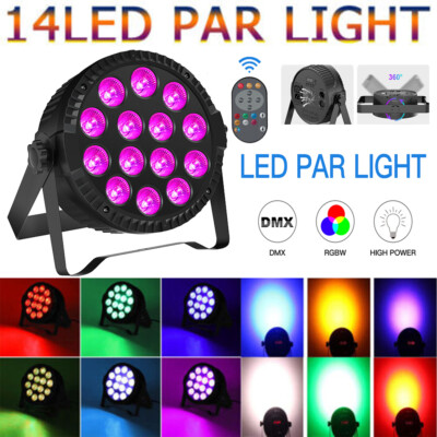 14LED Stage Uplight Party Par Light DMX RGBW Wash Effect Party Lighting w/Remote