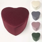 Arundel Velvet Footstool with Storage Pouffe Heart Shape Footrest Ottoman Stool