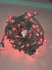 Red Christmas Lights 100 Count Green Strand Red