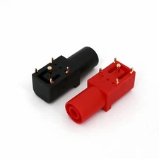 2pcs Gold-Plated 4mm Female Banana Jack Right Angle PCB Mount Sockets Connector