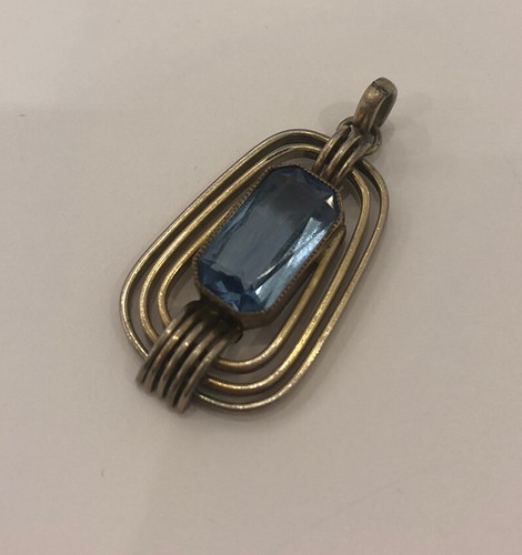 Colgante con piedra azul doble joyería de moda - Imagen 4 de 4
