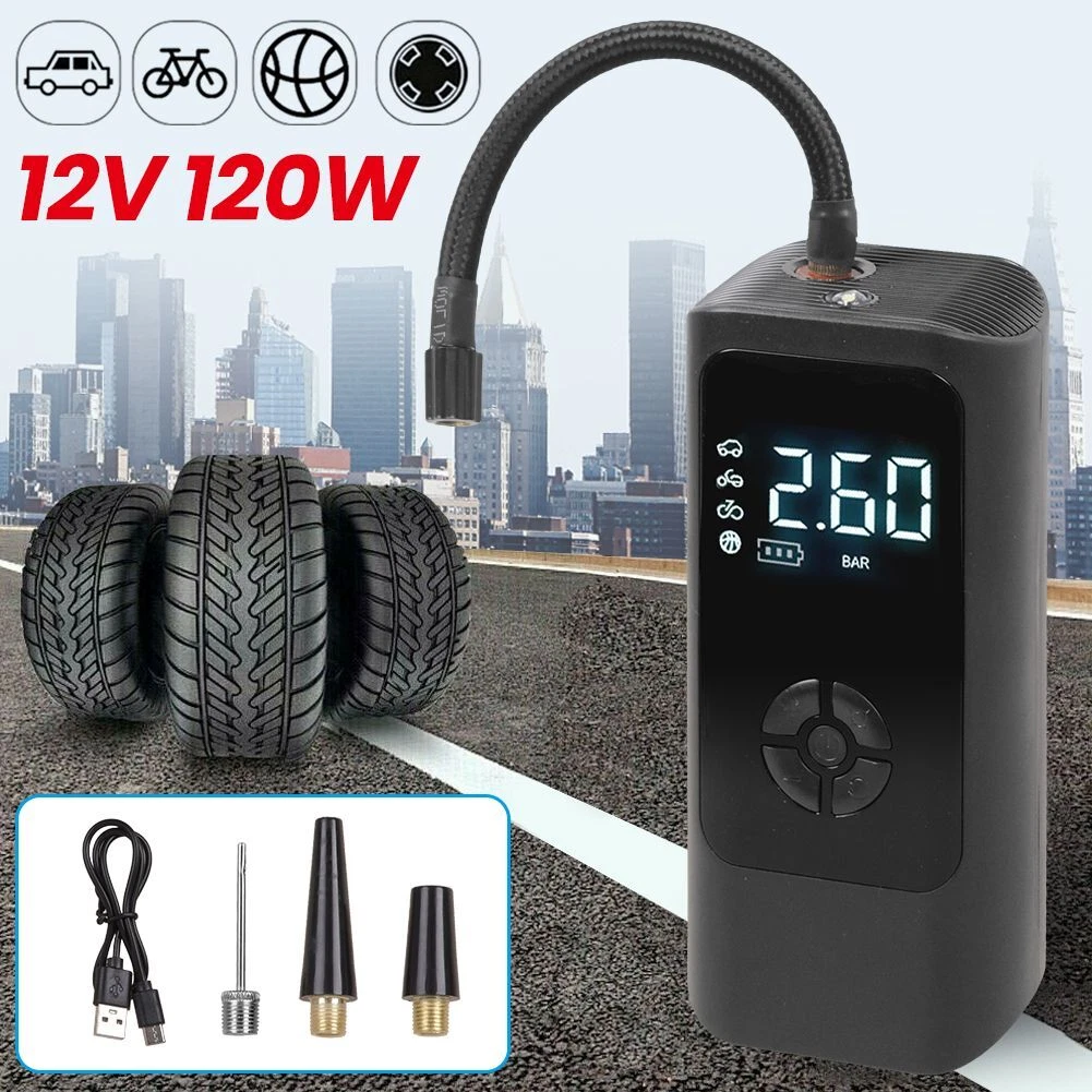 Tyre Inflator for Bike and Car, 4000 mAh Battery