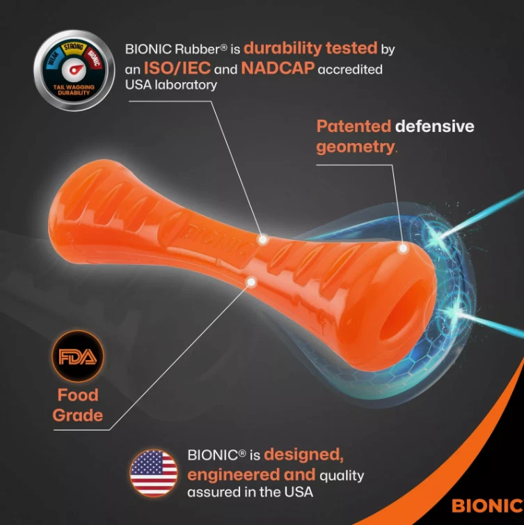BIONIC Urban Stick Dog Toy, Medium- Interactive Dog Chew Toy That Stands Up t... - Image 3 of 4