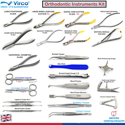 Kieferorthopädische Zange-Pinzette-Nadelhalter-Skalierer-Spiegel Dental Instrumente Kit