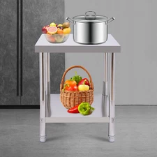 Work Table w/Undershelf Stainless Kitchen Worktop 60*45*80cm Food Prep Table