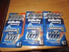 Gillette Sensor3 Comfortgel Disposable Razor 3-Blade  Pivot Heads (12  Razors)
