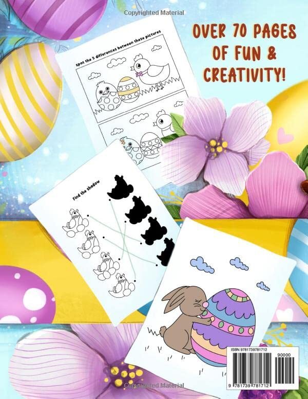 Fun Easter Activity Book For Kids 4-8: Color-by-Number, Dot-to-Dot ...