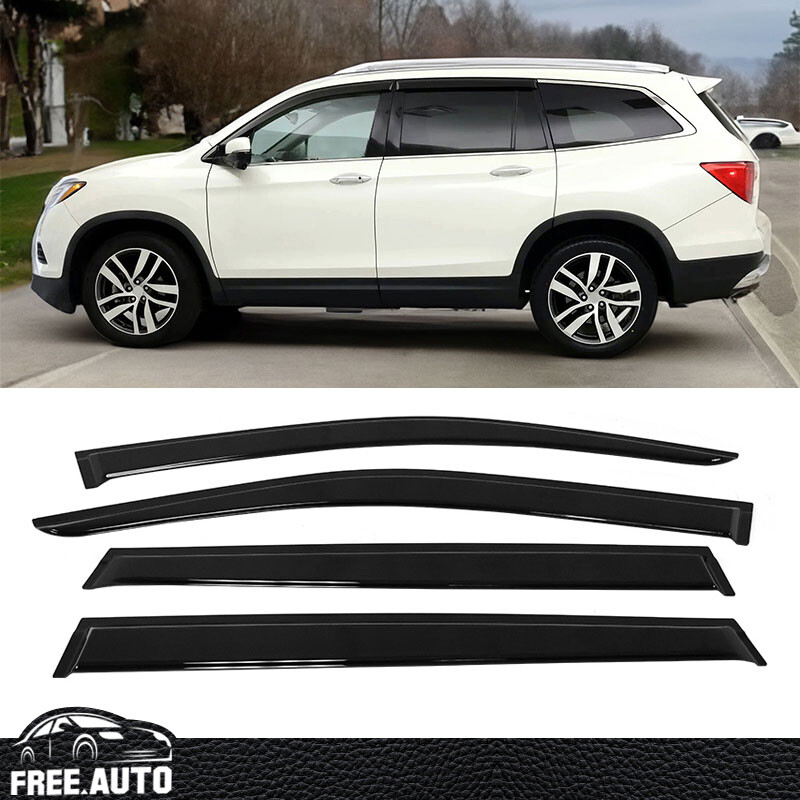 Window Visors Fits 16-22 Honda Pilot Acrylic Slim Rain Guard Vent Sun Shade 4PCS