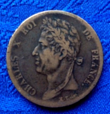 MONNAIE DE 5 CENT DE CHARLES X COLONIES DE 1828 A - Photo 1/2