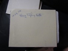 Henry Ringling North signed Index Card Beckett Pre-Certified
