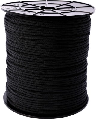 Atwood Rope MFG Parachute 550 Cord. Spool 7 Strand Core 1000 Ft Color: Black