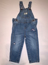 Oshkosh Bgosh Girls Vintage Heart Rainbow Overalls Vestbak Size 12-18 Months