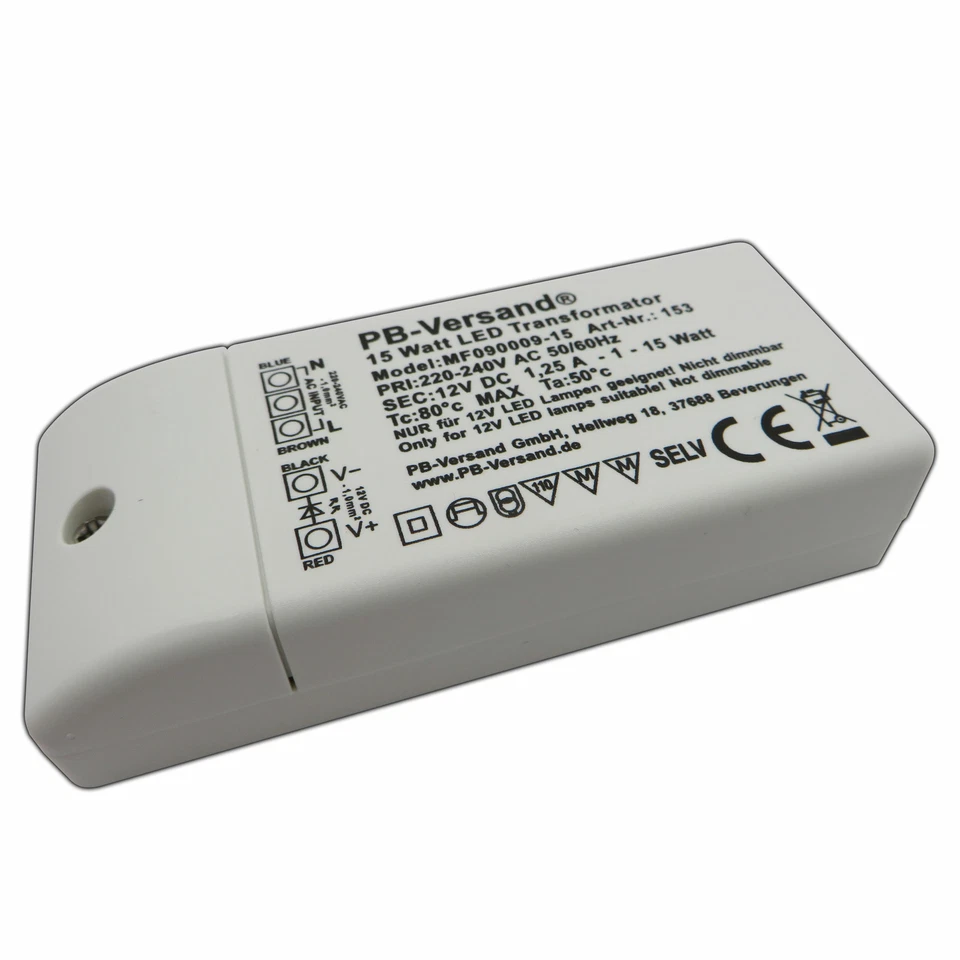 LED Trafo 12V DC 0,5 - 15 Watt Netzteil Treiber G4 MR16 GU4 MR11 Transformator - Bild 2 von 4