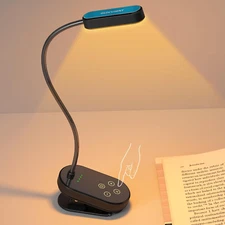 Glocusent 16 LED Mini Book Light for Reading in Bed, Clip on Reading Light, Rech