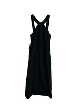 Madewell Poplin Halter Tiered Midi Dress Black NL129 Womens 4
