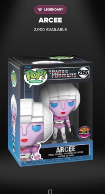 Funko Pop Digital Transformer Series 2 Arcee #265 Presale With Pop Protector