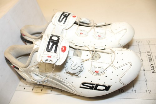 SiDI 3-Bolt White Grey Leather Dial Laces Road Cycling Mens Size 9 9.5 43 Shoes - Picture 24 of 24