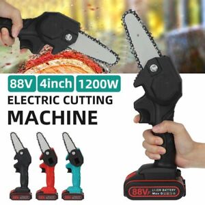 88V Powered Rechargeable Cordless Electric Chainsaw For Woodworking Wood Cutter 