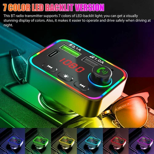 FM Transmitter Radio Audio MP3 Player USB Bluetooth Auto Ladegerät Adapter KFZ - Bild 3 von 10