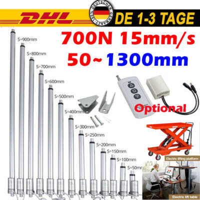 12V 700N 15mm/s Elektrisch Linearantrieb Linear Actuator Linearmotor 50-1300mm