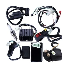 Complete Electrics Wiring Harness CDI Ignition Coil Solenoid Relay ... Fast Ship