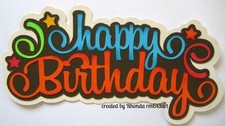HAPPY Birthday boy paper piecing title premade scrapbook page by Rhonda