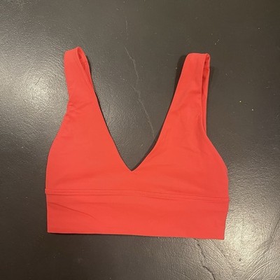 Lululemon Align Tank Crop Bra Womens 4 Pink V Neck Performance Stretch