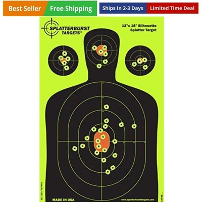 12 x18 inch - Silhouette Splatter Target - Easily See Your Shots Burst Bright...