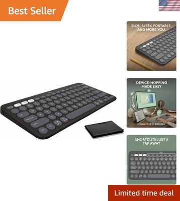 Graphite Wireless Keyboard K380s: Easy-Switch Functionality for Seamless Typing