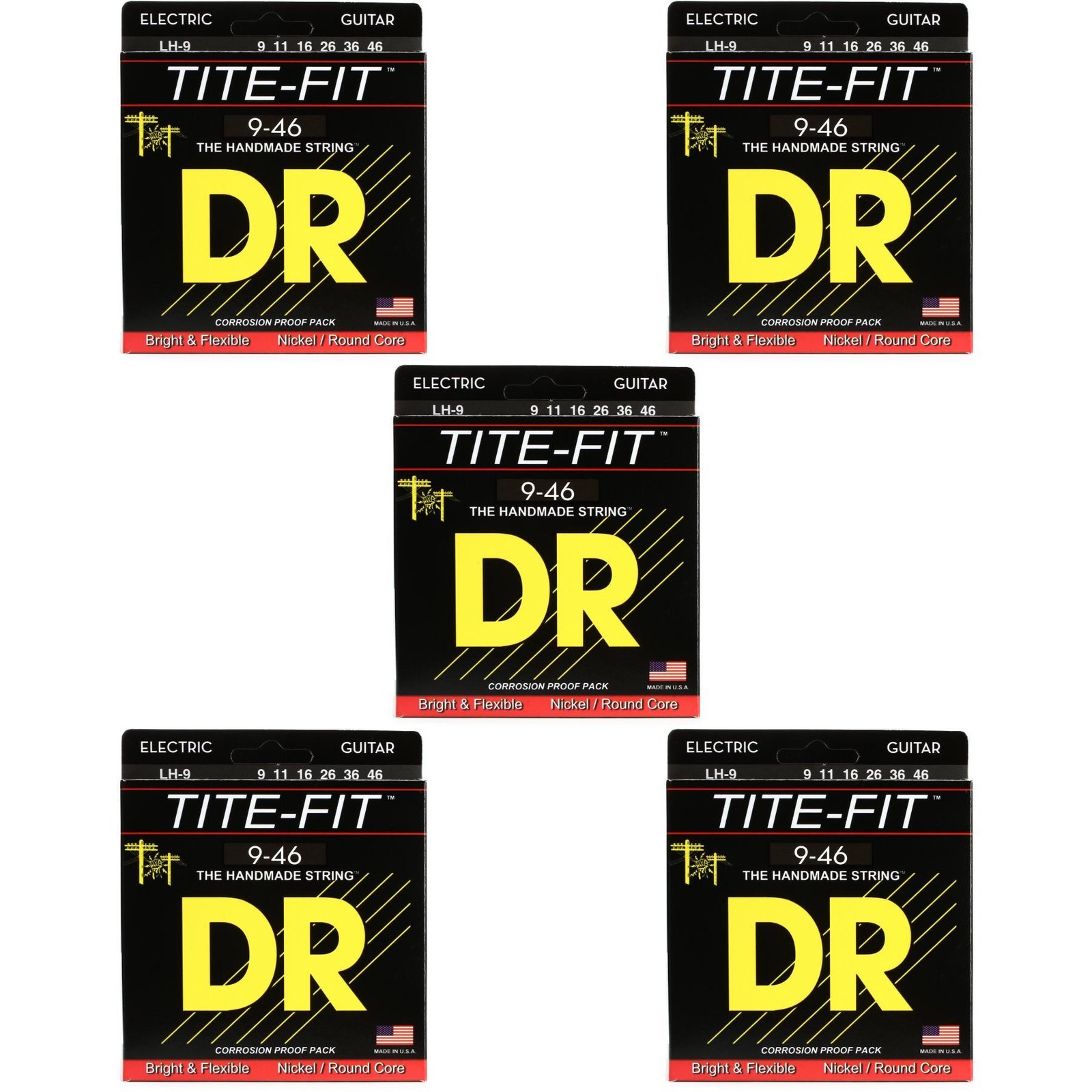 Струны для электрогитары DR Strings LH-9 с компрессионной обмоткой Tite-Fit - 009-046 6090₽