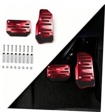 Non-slip Pedal Pads Set, Alloy Brake and Accelerator Pedal 2 PCS Red