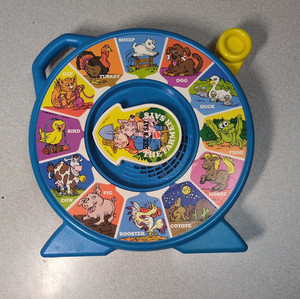 Vintage Mattel See 'N Say Animal Sounds - Blue - 1989 Works